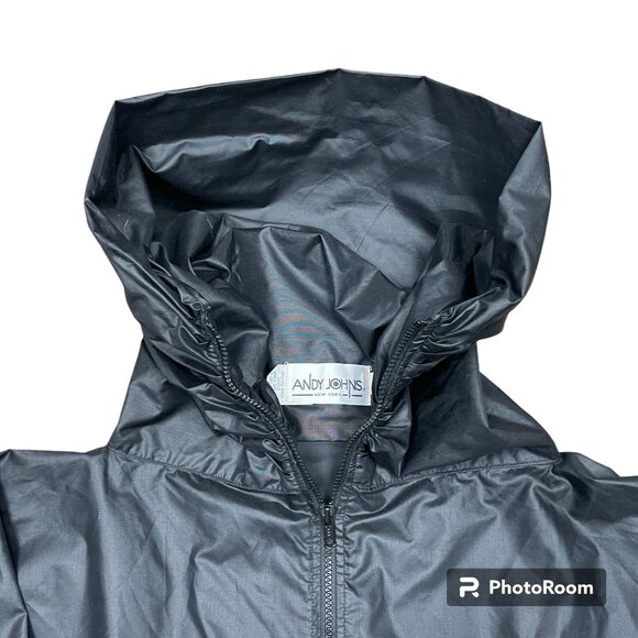 VTG Women's‎ ANDY JOHNS Windbreaker Black Nylon - Size Large - Picture 12 of 14